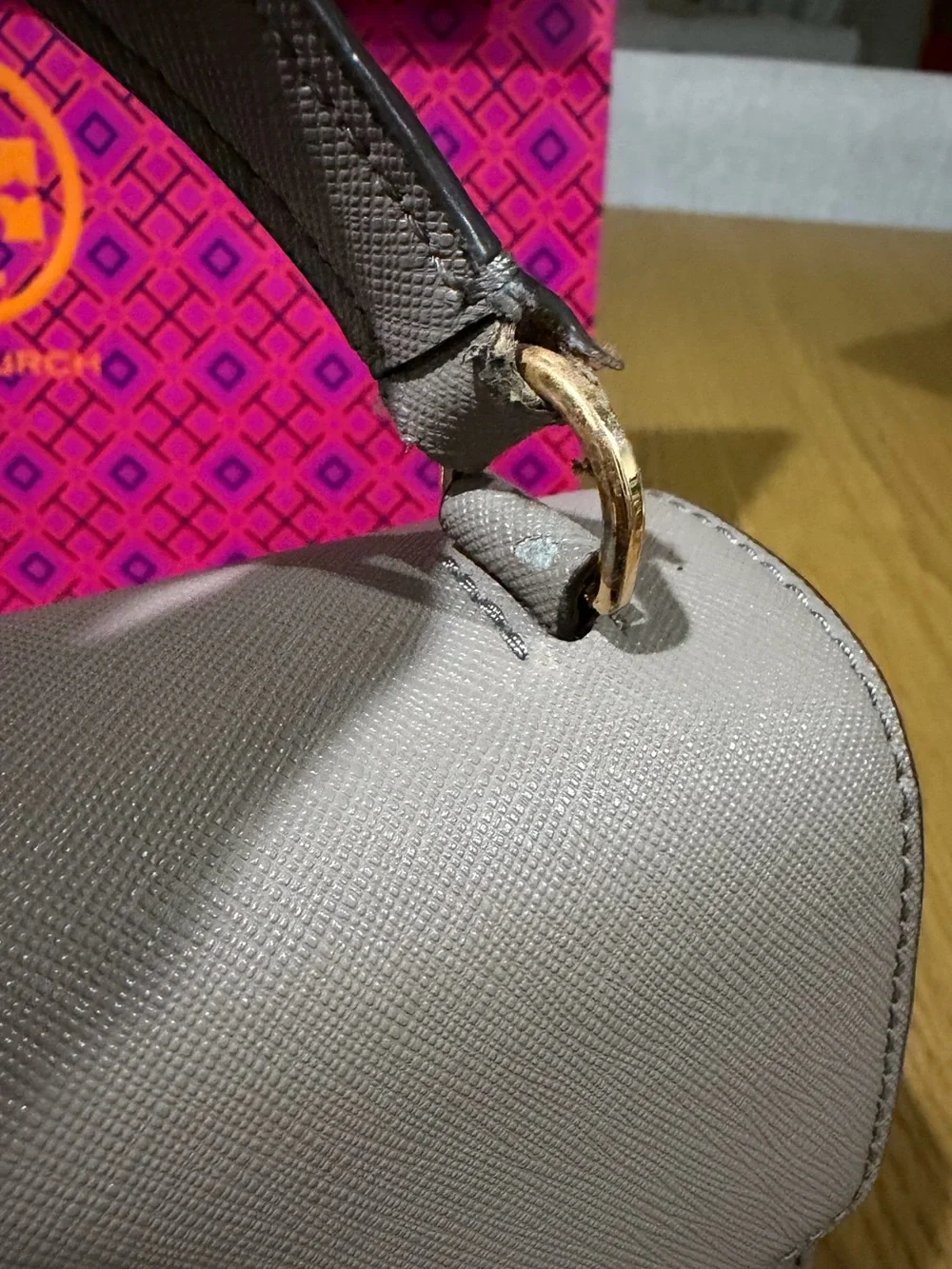 Tory Burch Leather Robinson Small Top Handle Bag